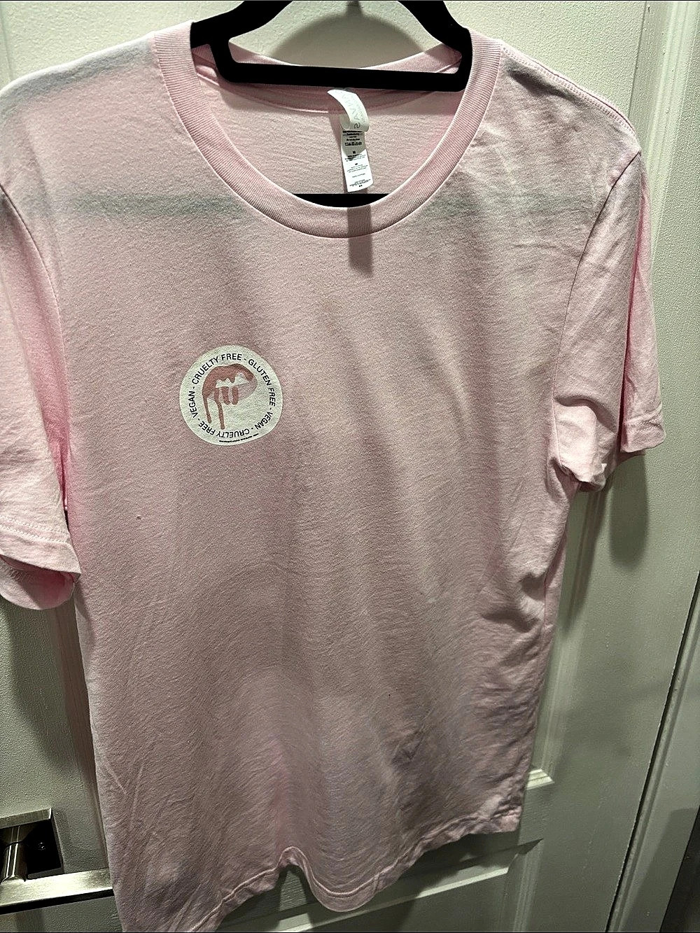Kylie Pink Canvas Short Sleeve Graphic Tee Size Medium